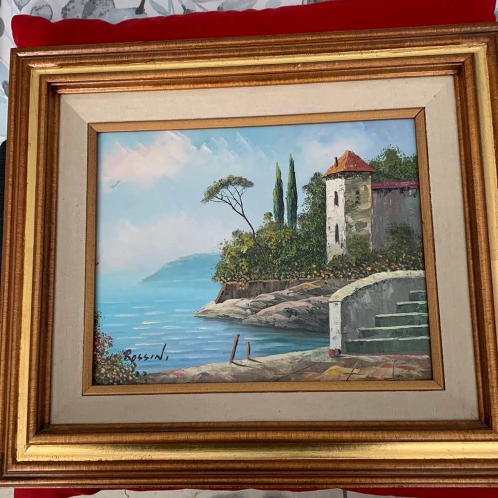 Rossini Italian Artist 🖼 Original Oil Painting Canvas - Villa Size 10” x 12”.